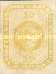 [Coat of Arms - Inscription: "CONFED. GRANADINA + CORREOS NACIONALES" - Straight Lines in Backgorund, type A9]