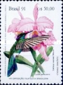 [National Stamp Exhibition "Brapex 91" - Vitoria, Espírito Santo, Brazil - Hummingbirds and Orchids in Mata Atlantica Forest, type CNK]