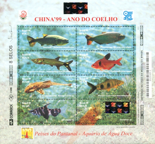 [International Stamp Exhibition "China '99" - Beijing, China - Fish, type ]