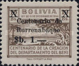 [The 100th Anniversary of the Rurrenabaque, Surcharged "Centenario de  - Rurrenabaque" and Value, type MH]