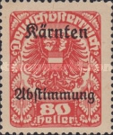 [Overprinted "Kärnten Abstimmung" - Referendum in Carinthia, type BE]