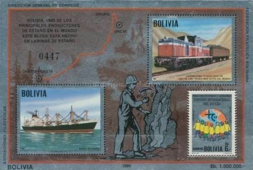 [Construction of Railway between Uncia & Antofagasta - Tinfoil Stamp, type ]