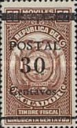 [Inscribed "MOVILES TIMBRE FISCAL", Overprinted "POSTAL" and Surcharged 30, type PI]