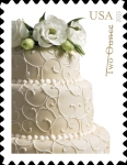 [Greeting Stamp - Wedding Cake - "2015" Imprint, type FNI5]