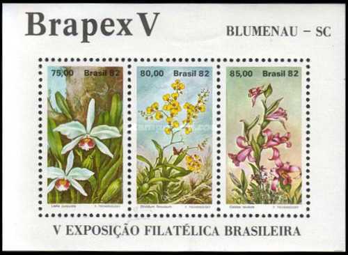 [National Stamp Exhibition "Brapex V" - Santa Catarina, Brazil - Orchids, type ]