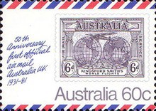 [The 50th Anniversary of the First Official Airmail Australia - UK, type VL]