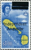 [Postage Stamps from St. Kitts and Nevis Overprinted "Independent Anguilla", type A14]