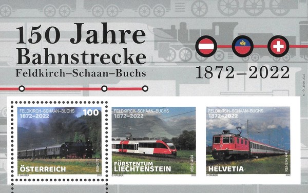 [The 150th Anniversary of the Feldkirch-Schaan-Buchs Railway Line - Joint Issue with Switzerland and Liechtenstein, type ]