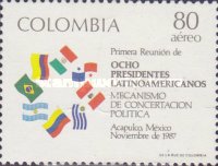 [Airmail - The 1st Meeting of Eight Latin-American Presidents of Contadora and Lima Groups, Acapulco, Mexico, type BCC]
