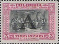 [Airmail - Previous Issues Overprinted A = "Avianca", type QR]