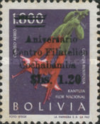 [Airmail - Cochabamba Philatelic Society Anniversary Surcharged "Aniversario - Centro Filatelico - Cochabamba" and Value, type KZ1]