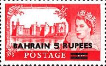 [Great Britain Postage Stamps Overprinted "BAHRAIN" & Surcharged, type M1]