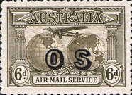 [Airmail -  Charles Kingsford Smith's World Flights - Overprinted "O S", type L1]