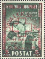 [Red Cross Stamps of 1943 Surcharged, type DJ]