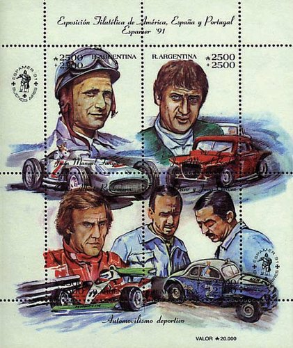 [Espamer 91 Spain-Latin America Stamp Exhibition, Buenos Aires, Racing Drivers, type ]