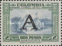 [Airmail - Previous Issues Overprinted A = "Avianca", type QQ]