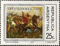 [The 150th Anniversary of the Death of General M. de Guemes, type ADW]