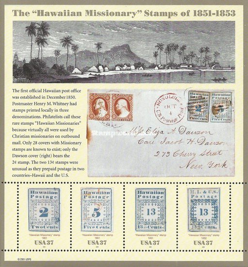 [The "Hawaiian Missionaries" Stamps, type ]