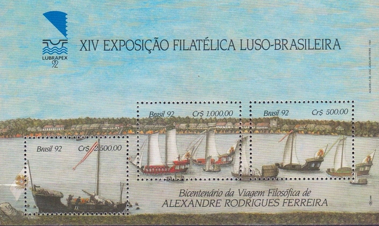 [Brazilian-Portuguese Stamp Exhibition "Lubrapex 92" - Lisbon, Portugal - The 200th Anniversary of the "Philosophical Journey" by Alexandre Rodrigues Ferreira, type ]