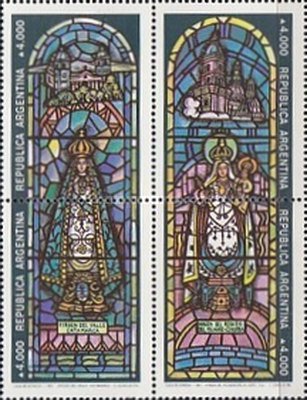[Christmas, Stained Glass Windows from Church of Our Lady of Lourdes, Santos Lugares, Buenos Aires, type ]