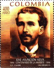 [Airmail - The 100th Anniversary of the Death of Jose Asuncion Silva, Poet, 1865-1896, type BNH]