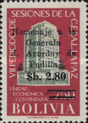 [General Azurduy de Padilla - Surcharged "Homenaje a la - Generala - J. Azurduy de - Padilla" and Value, type IB7]