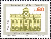 [The 50th Anniversary of the Central Bank, Buenos Aires, type BDG]