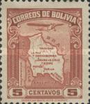 [Airmail - Map of Bolivia with Airplane, type BZ]