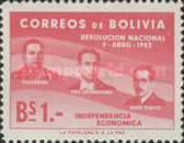 [The 1st Anniversary of the Revolution of April 9th, 1952 - Villarroel, Paz Estenssoro and Siles Zuazo, type HS1]