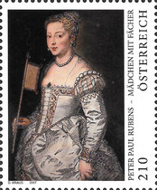 [Paintings - Girl with Fan by Peter Paul Rubens, 1577–1640, type DMQ]
