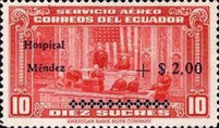 [Airmail - Mendez Hospital - Stamps of 1944 Surcharged, type RT]