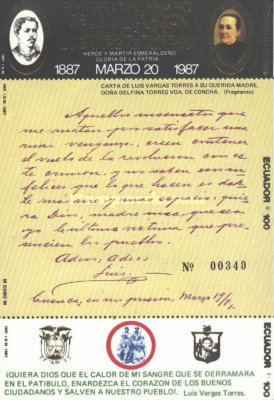 [The 100th Anniversary of the Death of Luis Vargas Torres, Revolutionary, type ]