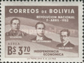 [The 1st Anniversary of the Revolution of April 9th, 1952 - Villarroel, Paz Estenssoro and Siles Zuazo, type HS6]