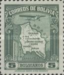 [Airmail - Map of Bolivia with Airplane, type BZ8]