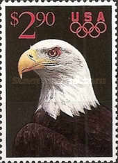 [Priority Mail - Bald Eagle & Olympic Rings, type BVL]