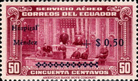[Airmail - Mendez Hospital - Stamps of 1944 Surcharged, type RQ]
