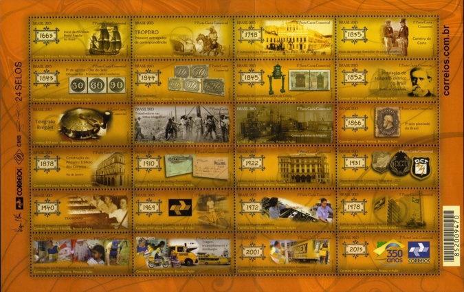 [The 350th Anniversary of Brazilian Postal History, type ]