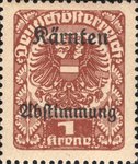 [Overprinted "Kärnten Abstimmung" - Referendum in Carinthia, type BE1]