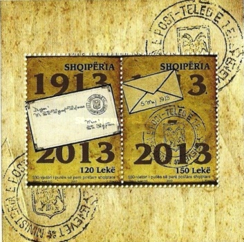 [The 100th Anniversary of the First Albanian Postage Stamp, type ]