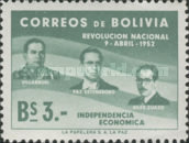 [The 1st Anniversary of the Revolution of April 9th, 1952 - Villarroel, Paz Estenssoro and Siles Zuazo, type HS3]
