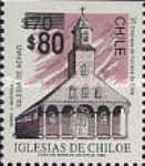 [Churches on the Island of Chiloe - Various Stamps Surcharged, type AZK]