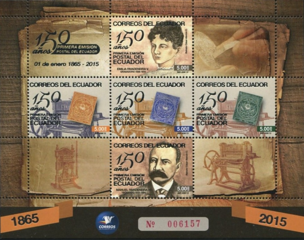[The 150th Anniversary of Ecuador's First Postage Stamp, type ]