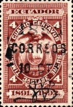 [Fiscal Stamps Overprinted "1896 CORREOS" & Surcharged, type XAD9]