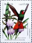 [National Stamp Exhibition "Brapex 91" - Vitoria, Espírito Santo, Brazil - Hummingbirds and Orchids in Mata Atlantica Forest, type CNM]