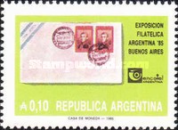 [International Stamp Exhibition "ARGENTINA '85" - Buenos Aires - Stamps on Stamps, type BEB]