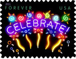 [Celebrate Greeting Stamp - Self Adhesive (44 cents), type FTR]