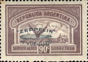 [Airmail - The First South American Route of Graf Zeppelin Airship - Airmail Stamps of 1928 Overprinted in Green, type DL2]