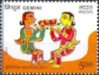 [International Stamp Exhibition INDIPEX 2011, New Delhi - Personalized Stamps, Astrological Signs, type CVS1]
