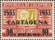 [The 400th Anniversary of Cartagena City - Previous Issues Surcharged, type JI]