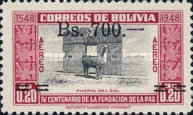 [Airmail - Currency Revaluation - Founding of La Paz stamps of 1951 Surcharged, type FN3]